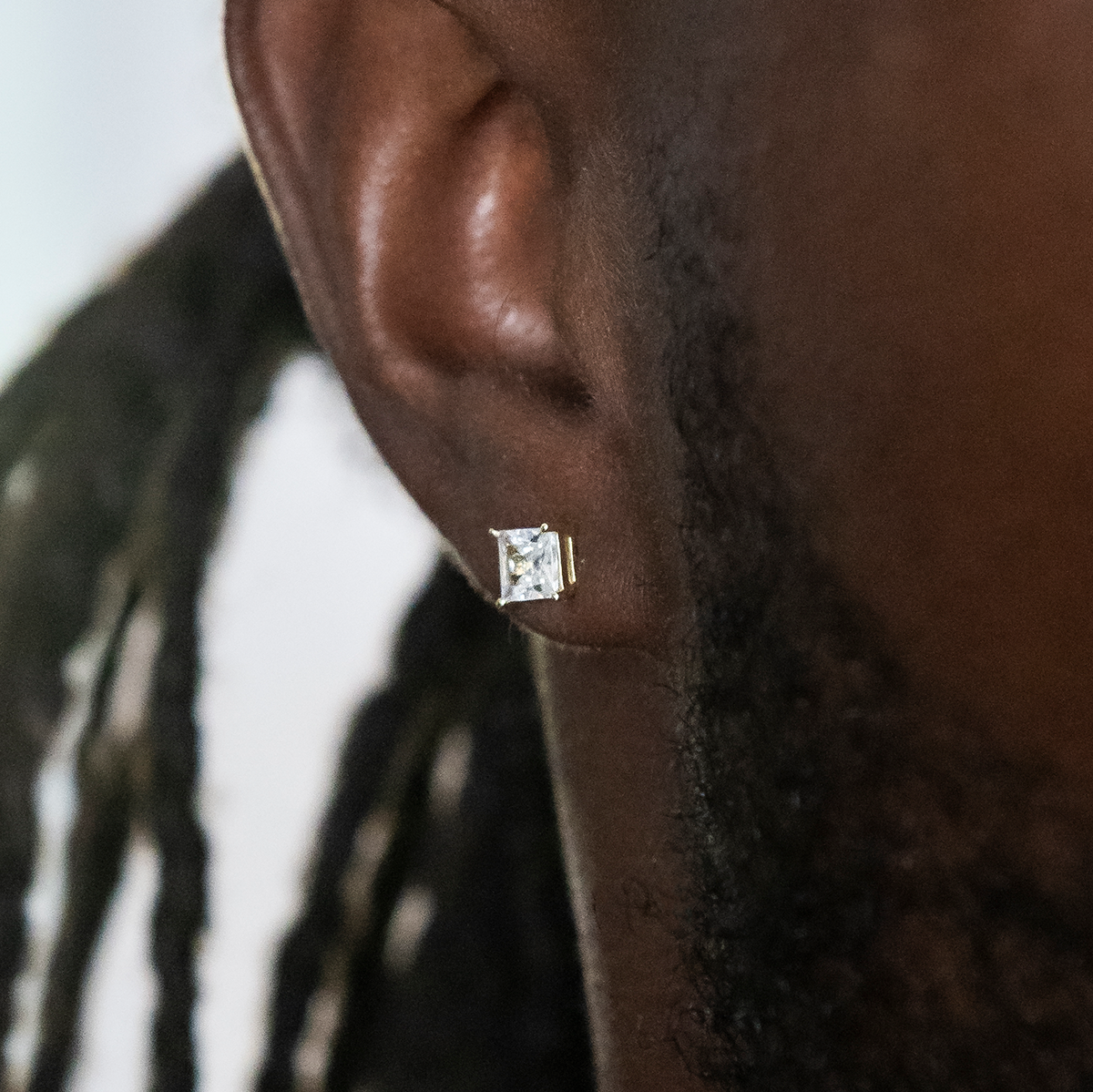 GLD PROMO 5mm Square Cut Diamond Stud Earrings in Yellow Gold