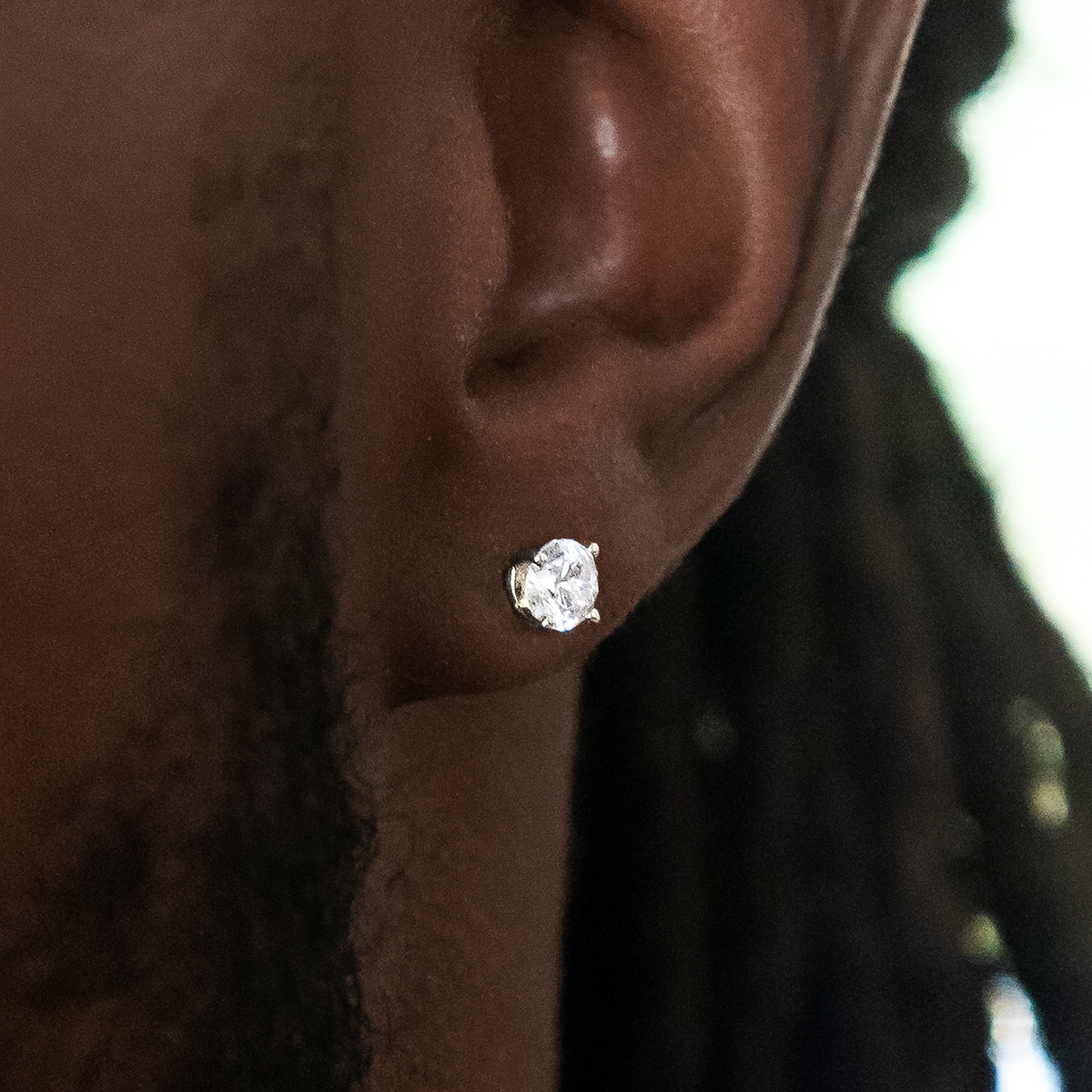 GLD PROMO 5mm Round Cut Diamond Stud Earrings in White Gold