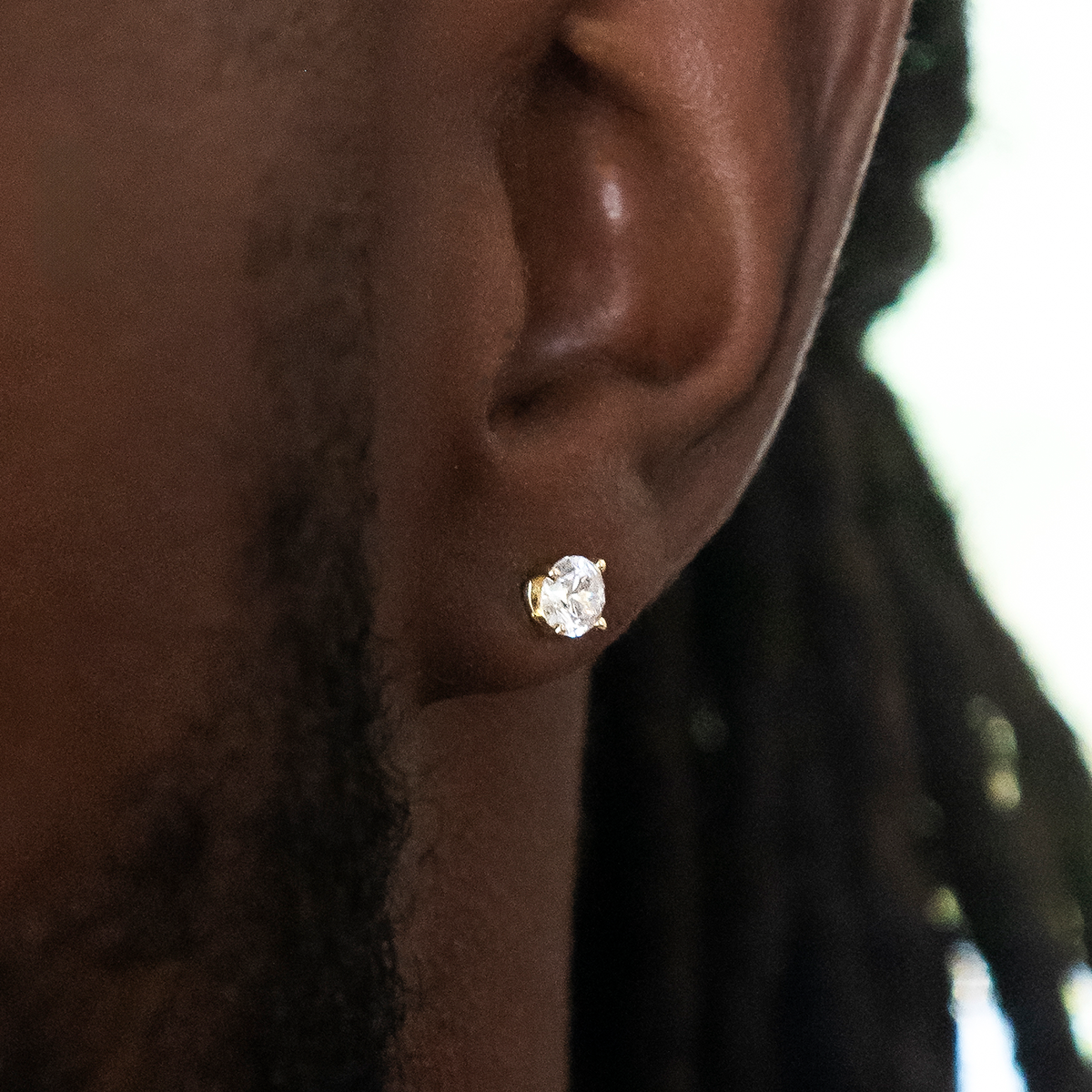 GLD Men GLD 5mm Round Cut Diamond Stud Earrings in Yellow Gold