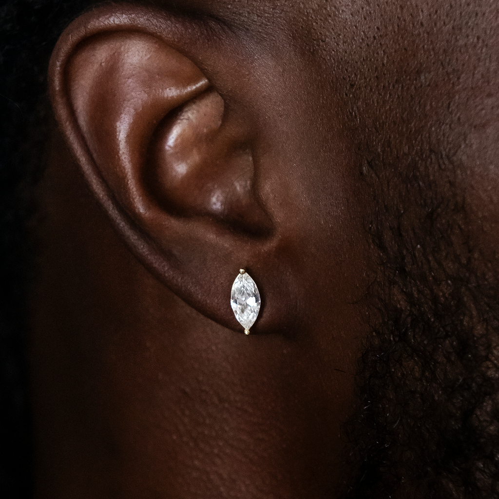 GLD PROMO 5mm Marquise Cut Diamond Stud Earrings in Yellow Gold