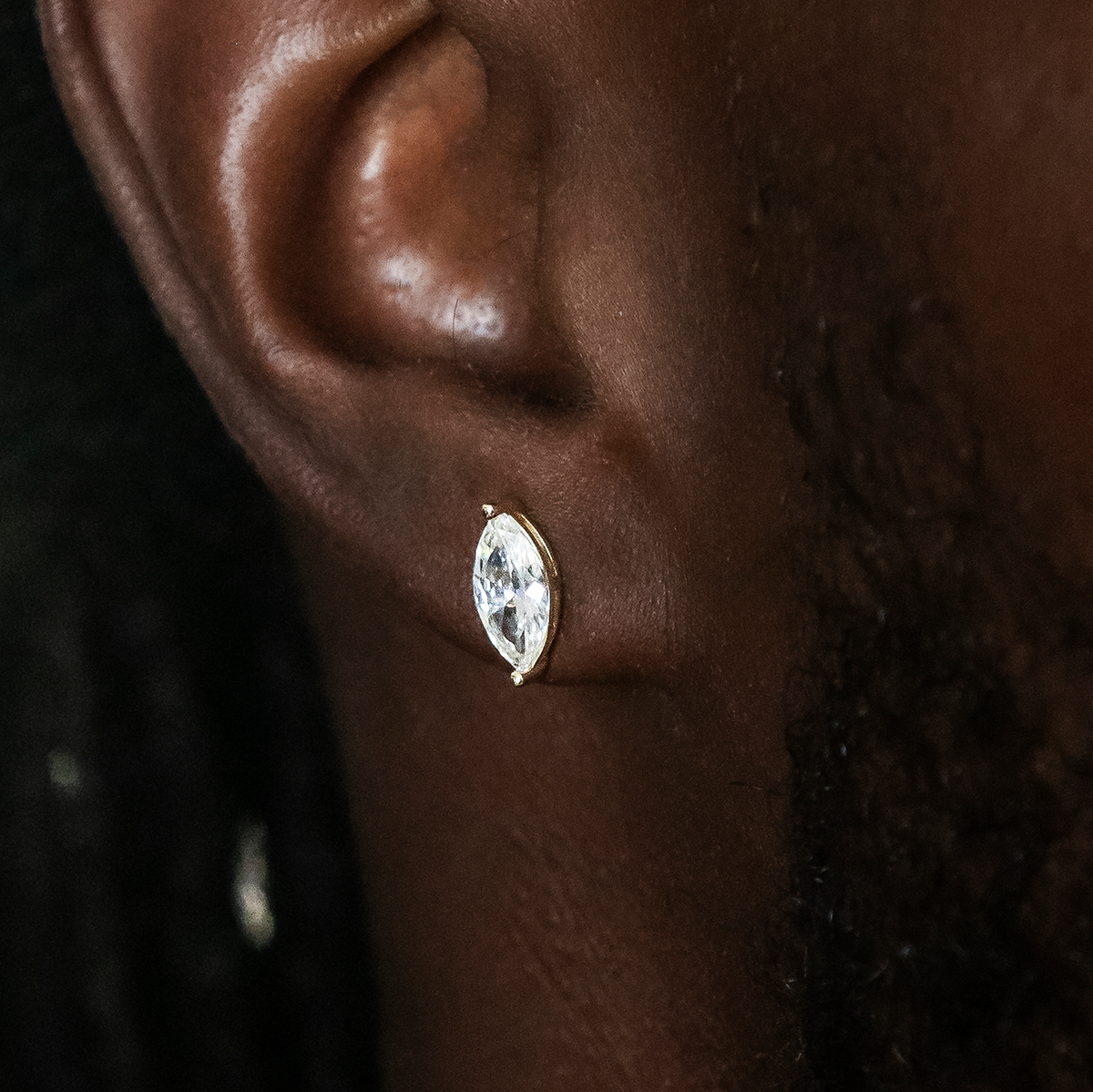 GLD PROMO 5mm Marquise Cut Diamond Stud Earrings in Yellow Gold