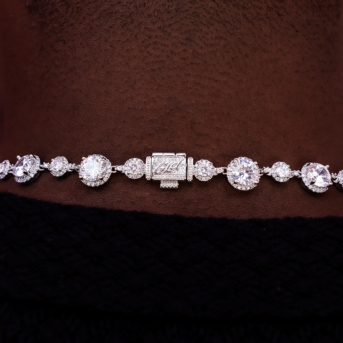 GLD PROMO Diamond Halo Tennis Chain