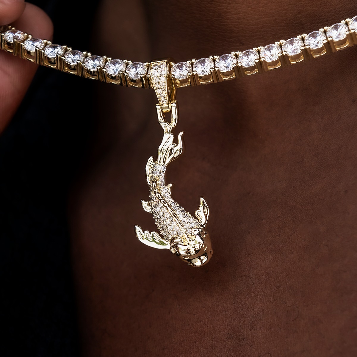 GLD Men Koi Pendant in Yellow Gold