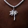 GLD Men Iced Palm Tree in White Gold