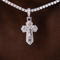 GLD Men Icon Cross Pendant in White Gold