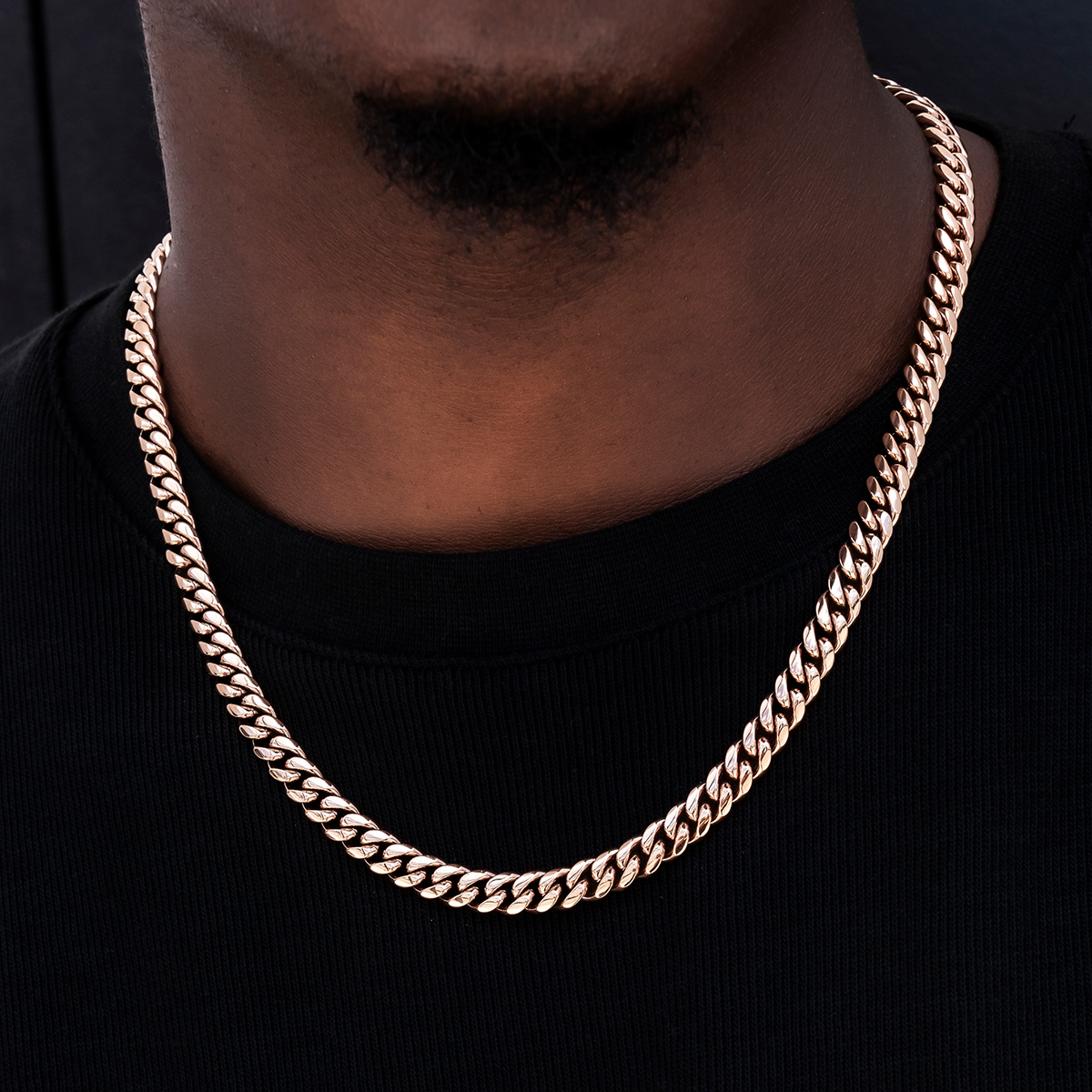 GLD PROMO Miami Cuban Link Chain in Rose Gold- 8mm