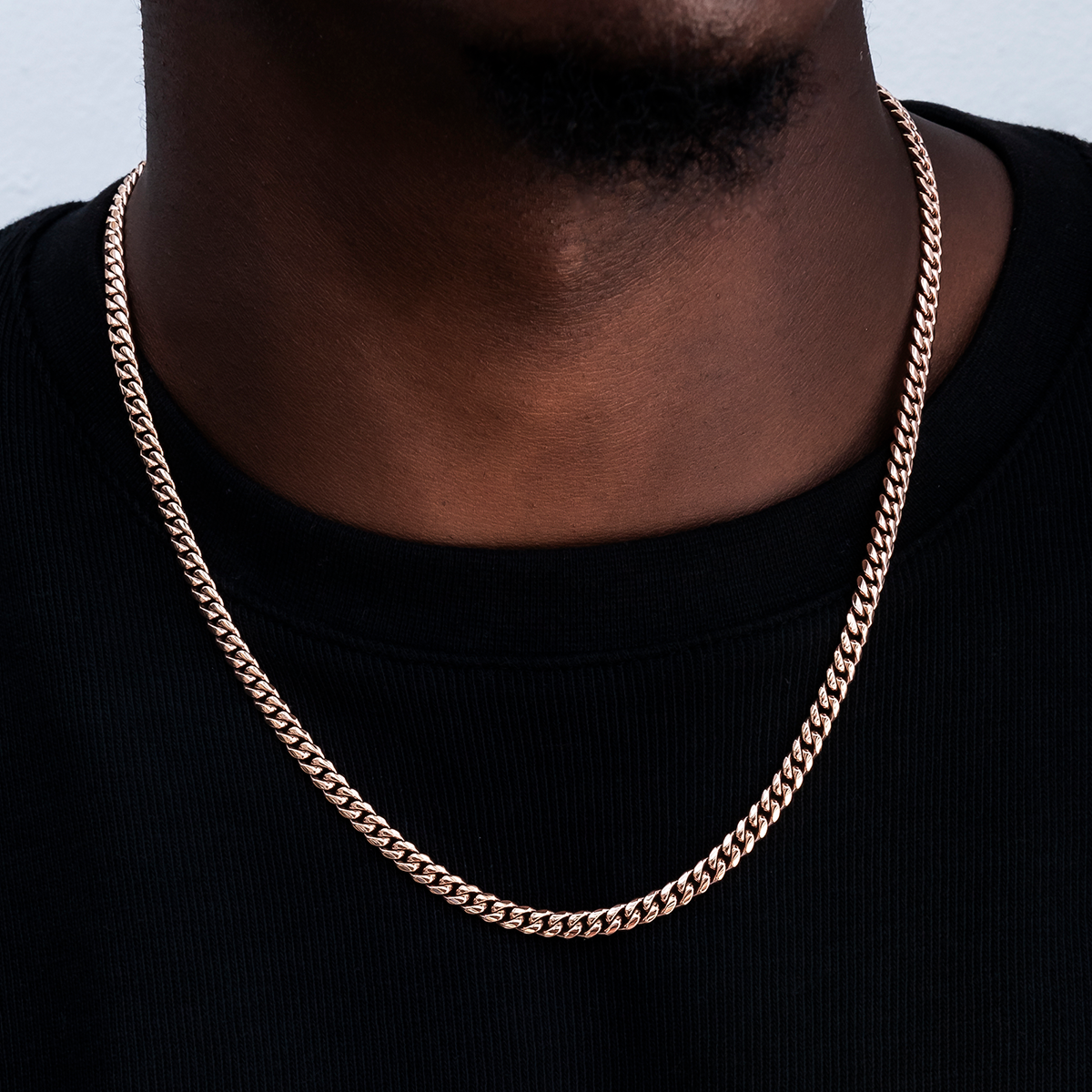 GLD PROMO Cuban Link Chain in Rose Gold- 5mm