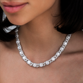 GLD PROMO - WOMEN Iced Diamond Station Cuban Necklace