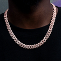 GLD PROMO Diamond Prong Link Chain in Rose Gold- 12mm