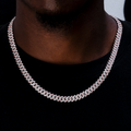 GLD PROMO Diamond Prong Cuban Chain in Rose/White Gold- 8.5mm