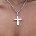 GLD Women Simple Cross Pendant in White Gold