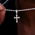 GLD PROMO SETS Micro Iced Celtic Cross in White Gold