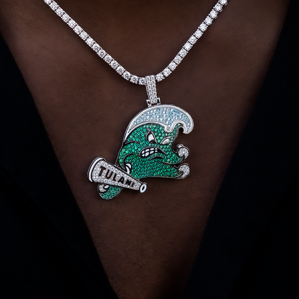 GLD Men Tulane Green Wave Official NCAA Logo Pendant