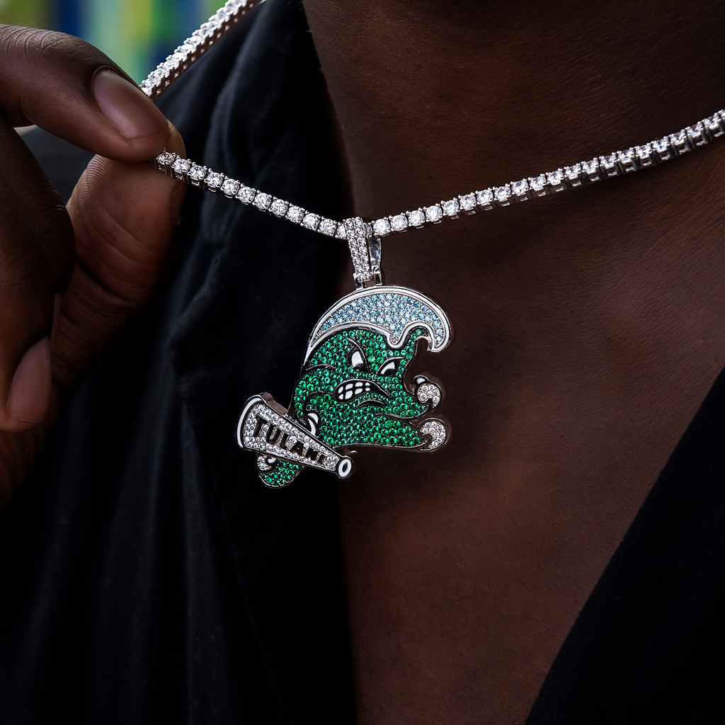 GLD Men Tulane Green Wave Official NCAA Logo Pendant