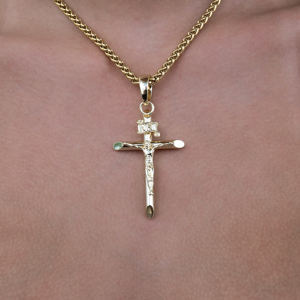 GLD PROMO - WOMEN Large Crucifix Cross Pendant in Yellow Gold