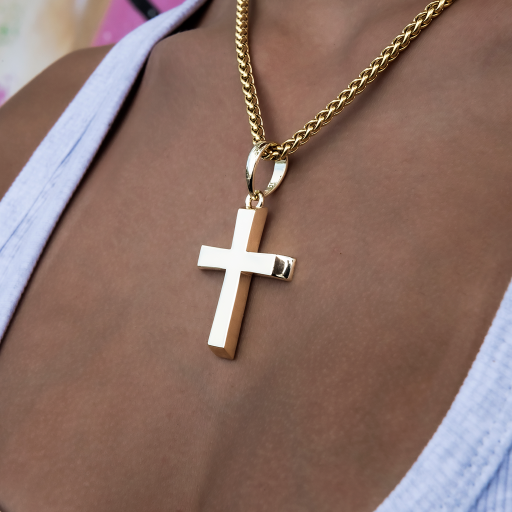 GLD PROMO - WOMEN Simple Cross Pendant in Yellow Gold