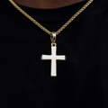 GLD Men Simple Cross Pendant in Yellow Gold