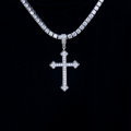 GLD PROMO Large Iced Celtic Cross in White Gold