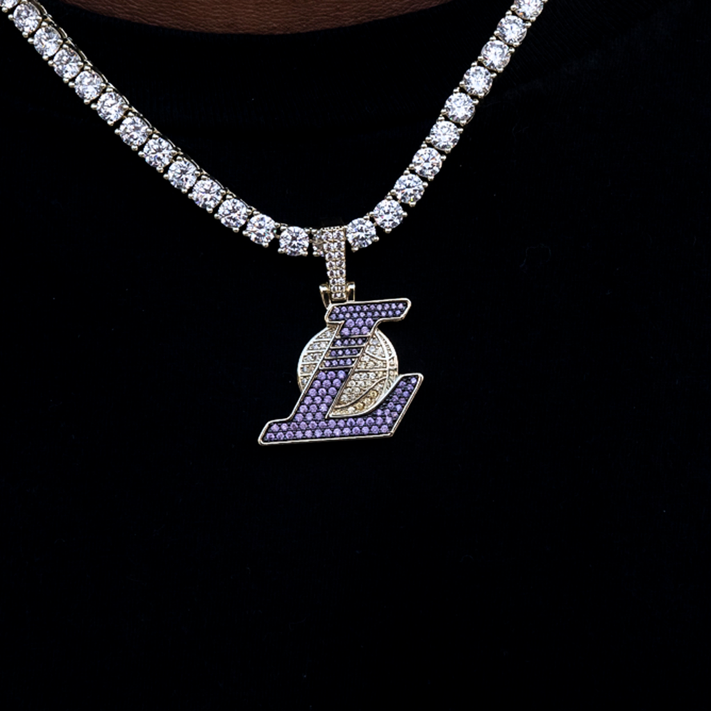 GLD Men Los Angeles Lakers Official NBA City Logo Pendant