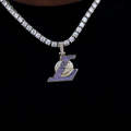 GLD Men Los Angeles Lakers Official NBA City Logo Pendant