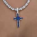 GLD Women Colored Baguette Cross Pendant