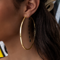 GLD Women GLD Polished Round Hoop Earrings in Yellow Gold