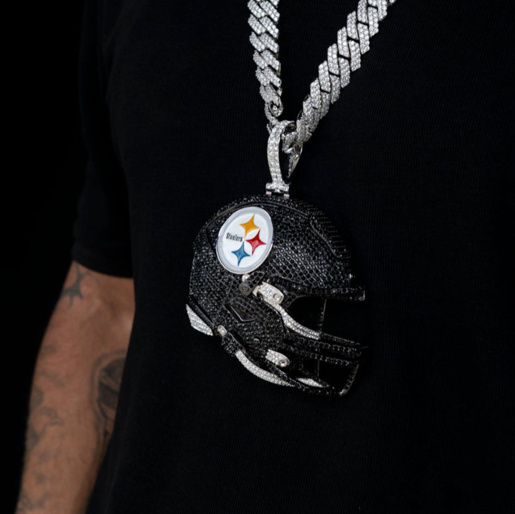 GLD Men Giant Pittsburgh Steelers Official NFL Helmet Pendant