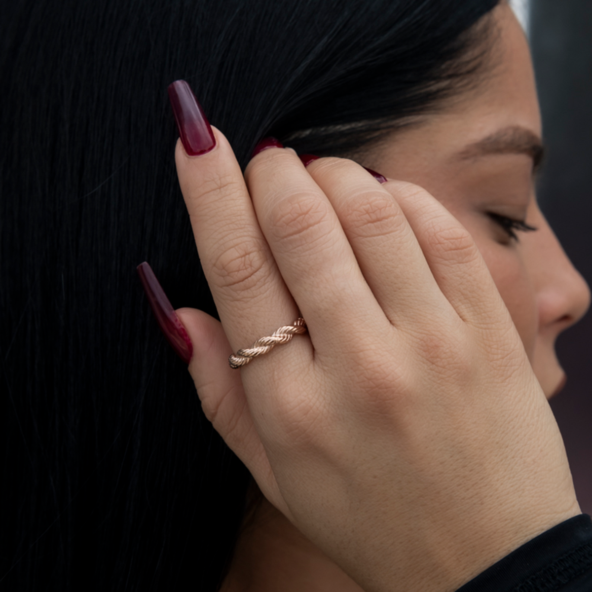 GLD PROMO - WOMEN 4MM Rope Ring in Rose Gold