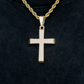 GLD PROMO Large Simple Cross Pendant in Yellow Gold