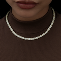 GLD PROMO - WOMEN Round Pave Star Link Necklace- 6mm
