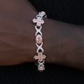 GLD Men Baguette Cross Evil Eye Bracelet in Rose Gold