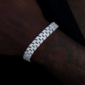 GLD Men Diamond Spine Bracelet in White Gold