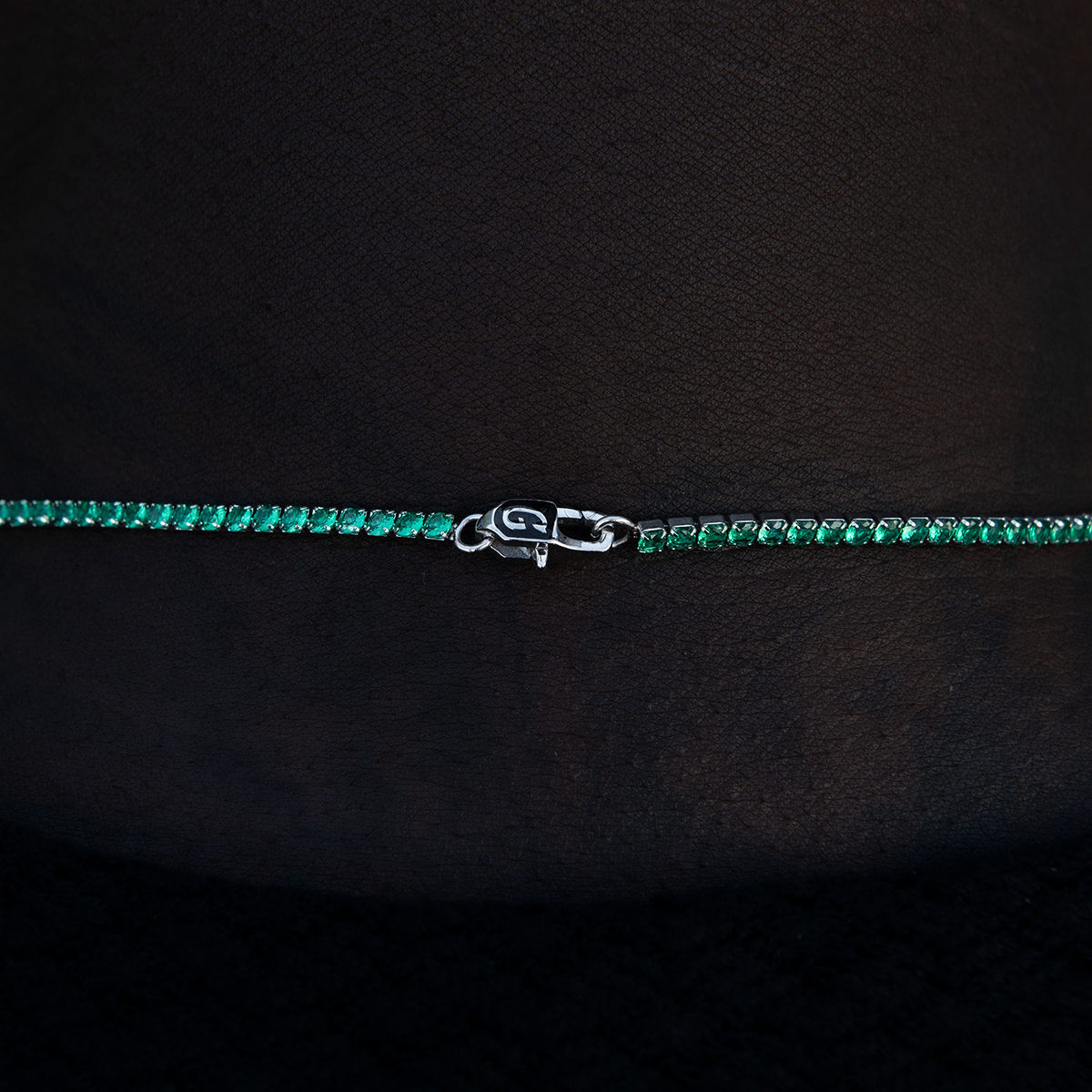 GLD PROMO Emerald Diamond Micro Tennis Chain
