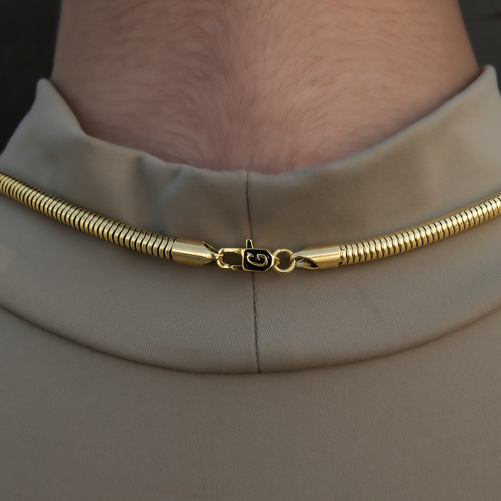 GLD PROMO - WOMEN Snake Chain Necklace in Yellow Gold - 4mm