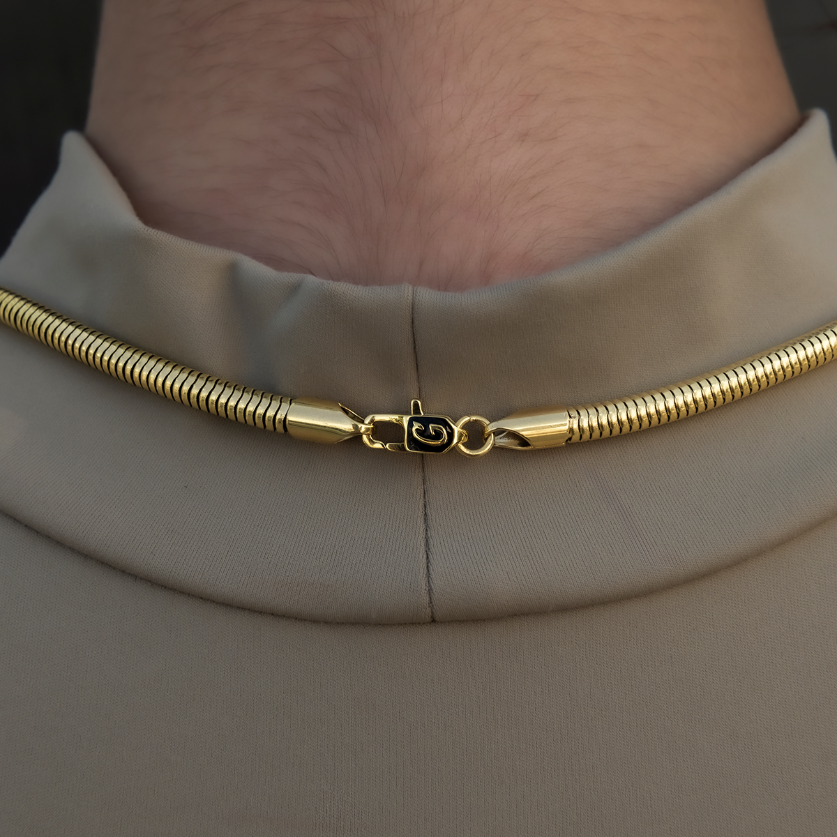 GLD PROMO - WOMEN Snake Chain Necklace in Yellow Gold - 4mm