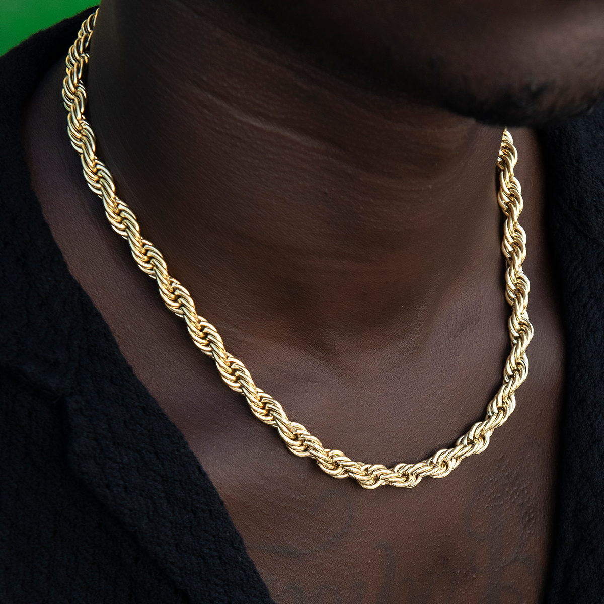 GLD Men GLD Rope Chain in Yellow Gold - 2mm