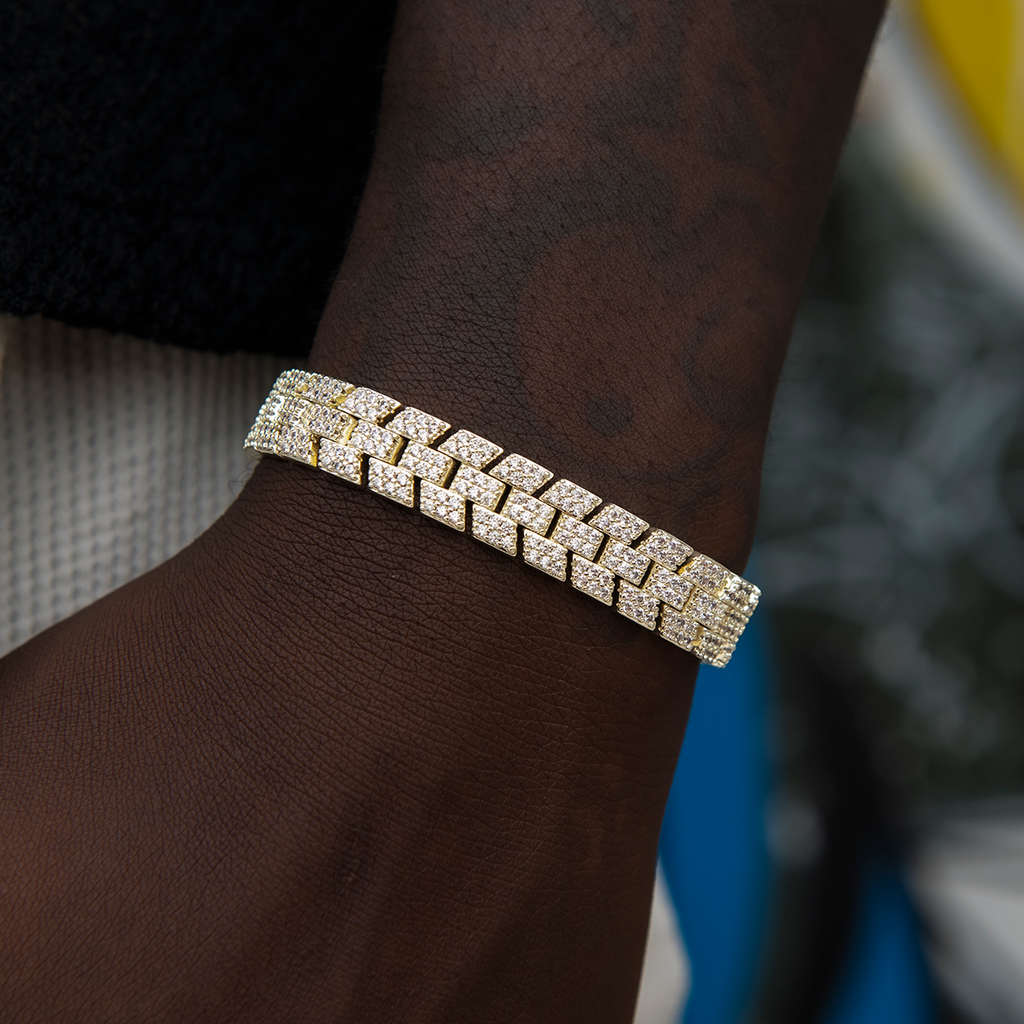 GLD PROMO Diamond Spine Bracelet in Yellow Gold