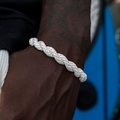 GLD PROMO Diamond Rope Cuff Bracelet in White Gold- 10mm