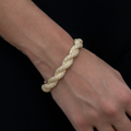 GLD PROMO - WOMEN Diamond Rope Cuff Bracelet in Yellow Gold- 10mm
