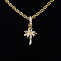 GLD PROMO Palm Tree Clip On Pendant in Yellow Gold