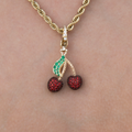 GLD PROMO SETS - WOMEN Cherry Clip On Charm Pendant in Yellow Gold