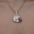 GLD Women LSU Tigers Official NCAA Football Helmet Pendant