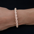 GLD PROMO - WOMEN Diamond Rope Cuff Bracelet in Rose Gold- 6mm