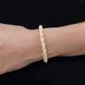 GLD Women Diamond Rope Cuff Bracelet in Yellow Gold- 6mm