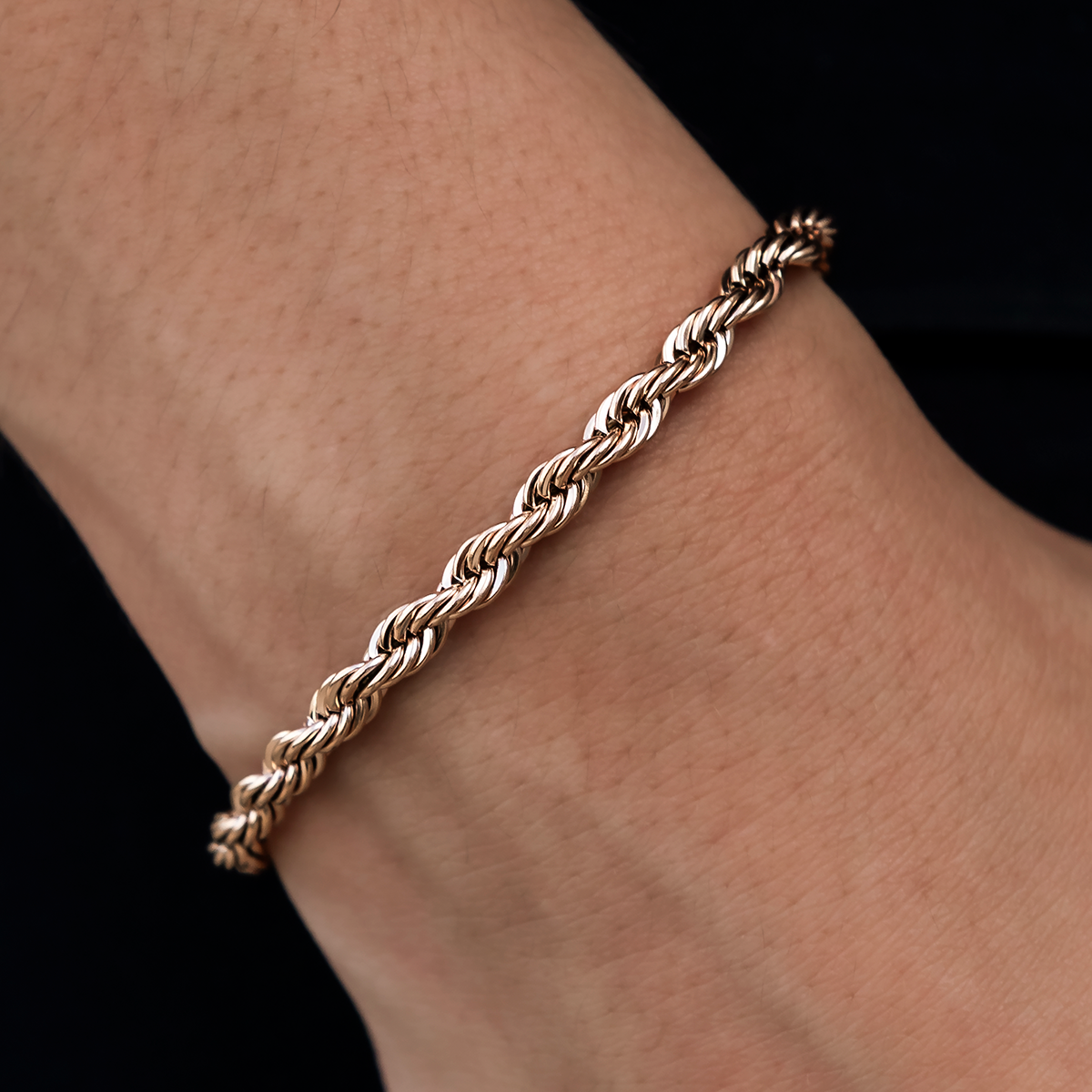 GLD Women GLD Rope Bracelet in Rose Gold- 4mm