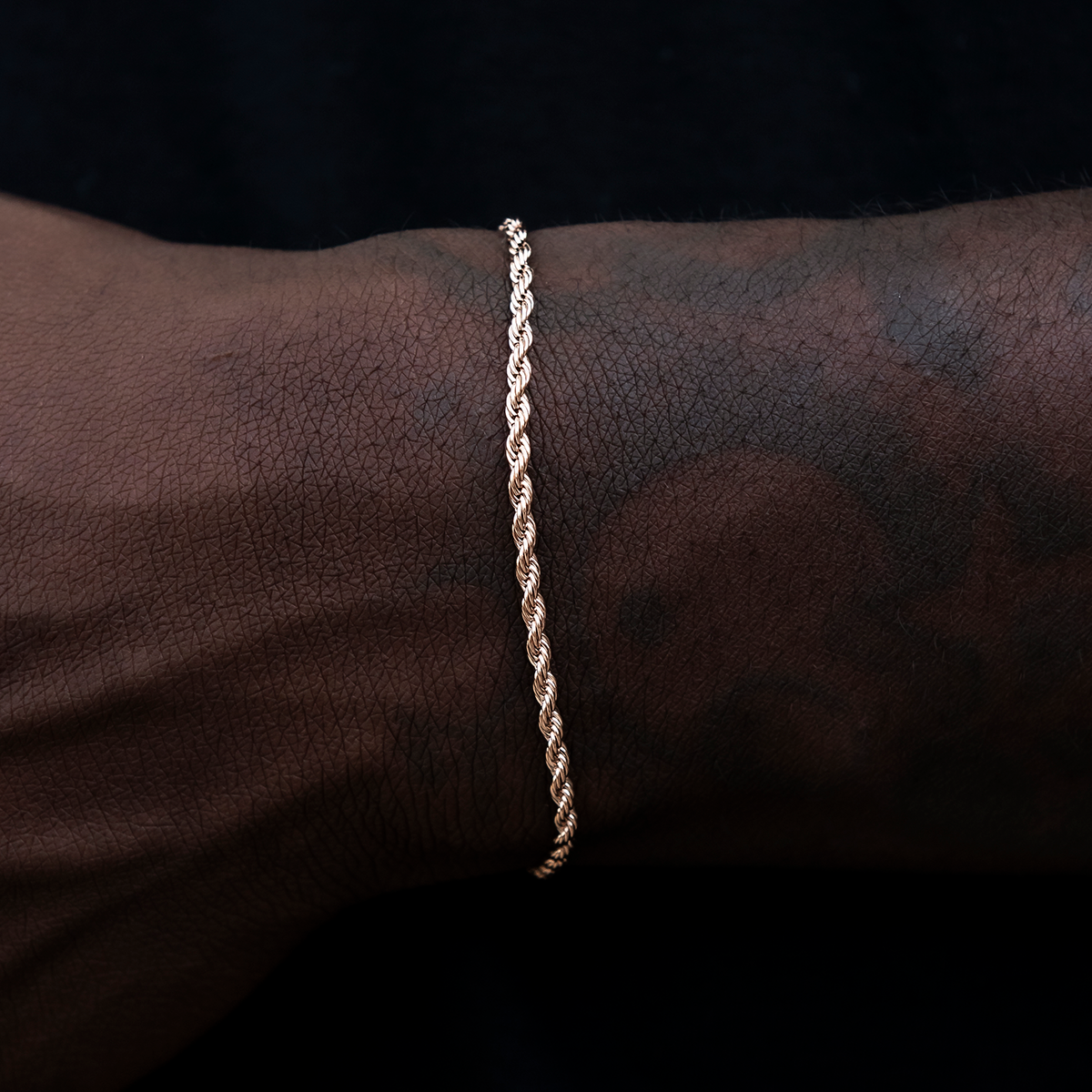 GLD PROMO Rope Bracelet in Rose Gold- 2mm