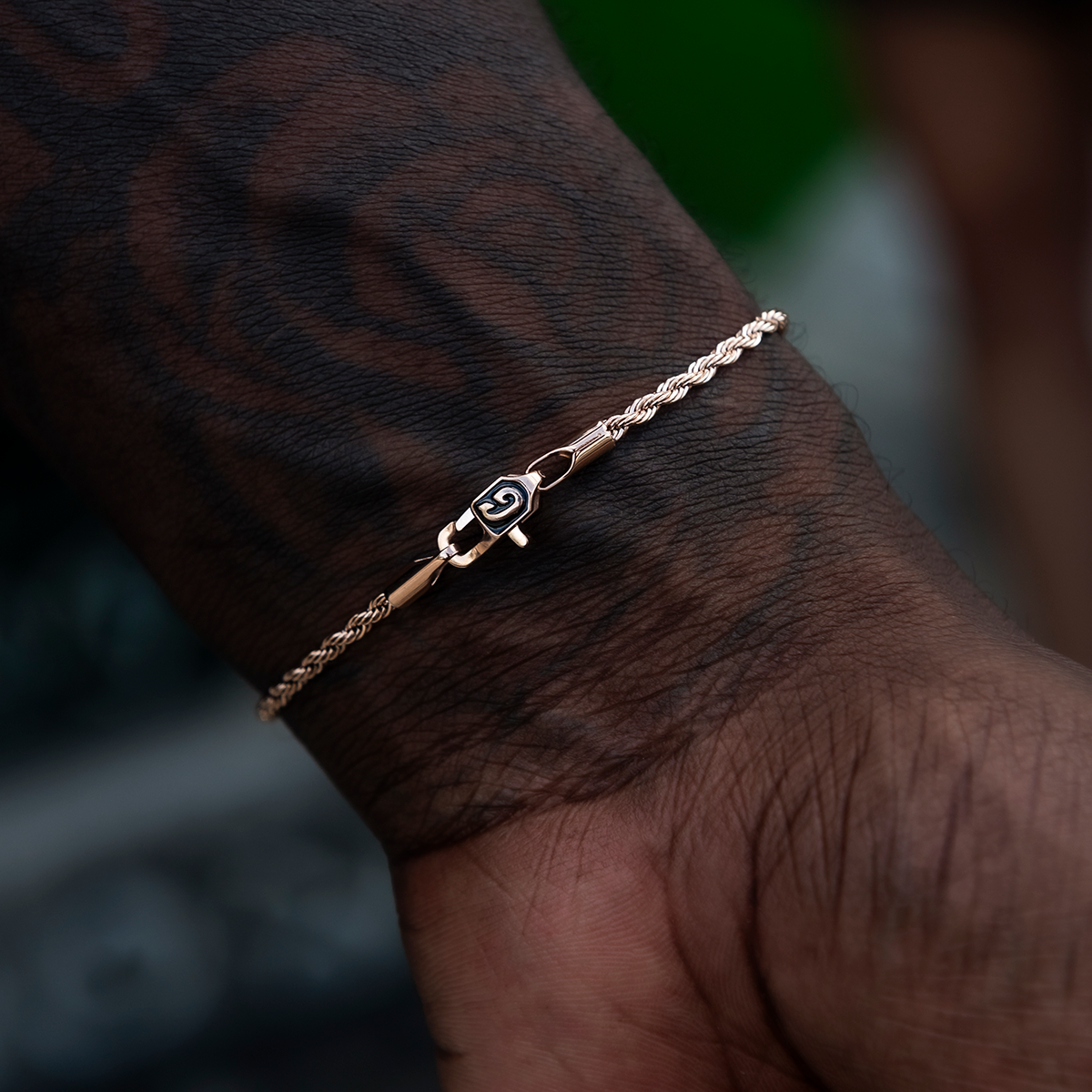 GLD PROMO Rope Bracelet in Rose Gold- 2mm