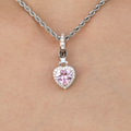 GLD PROMO SETS - WOMEN Micro Iced Pink Heart Clip On Charm Pendant in White Gold