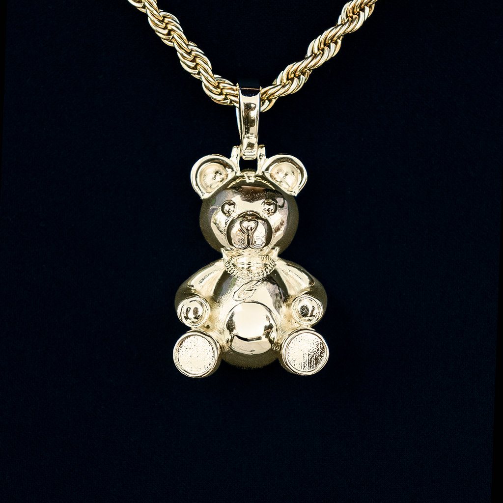 GLD Women Cuban Cub Bear Pendant in Yellow Gold