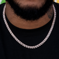 GLD PROMO Iced Herringbone Chain in Rose Gold- 7mm
